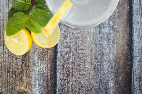 Lemon juice with mint Stock Photos
