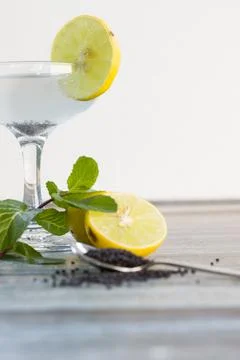 Lemon juice with mint Stock Photos