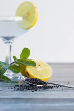 Lemon juice with mint Stock Photos