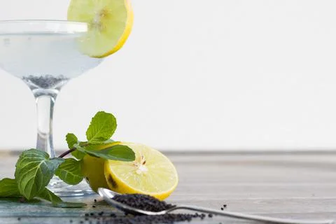 Lemon juice with mint Stock Photos