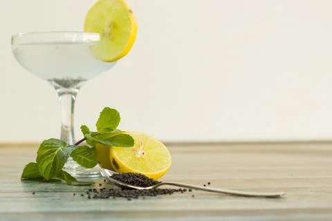 Lemon juice with mint Stock Photos
