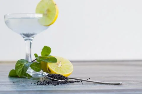 Lemon juice with mint Stock Photos
