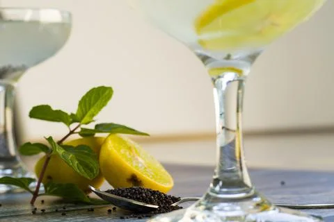 Lemon juice with mint Stock Photos