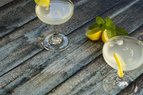 Lemon juice with mint Stock Photos