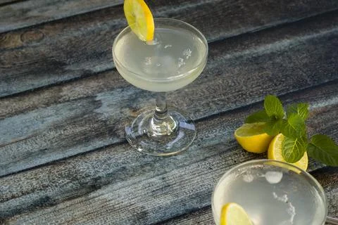 Lemon juice with mint Stock Photos