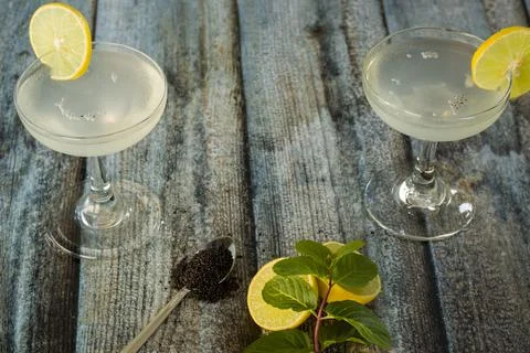 Lemon juice with mint Stock Photos