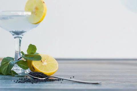 Lemon juice with mint Stock Photos