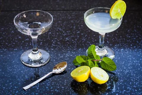 Lemon juice with mint Stock Photos