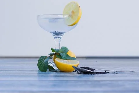 Lemon juice with mint Stock Photos