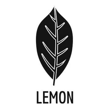 Lemon leaf icon, simple black style Stock Illustration