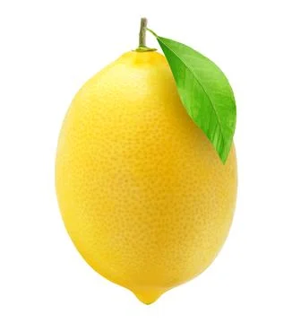 Lemon with leaf isolated on white Stock Photos