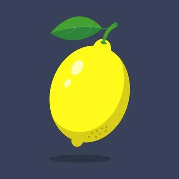 Lemon with leaves isolated on background. Stock Illustration