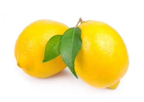 Lemon with leaves Stock Photos