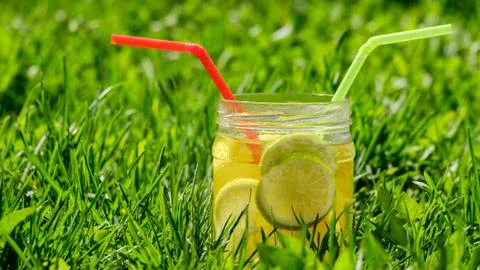 Lemon lemonade outdoors Foto stock