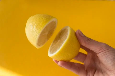 Lemon levitation Stock Photos