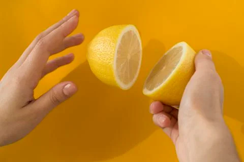 Lemon levitation Stock Photos