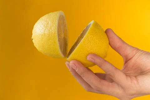 Lemon levitation Stock Photos