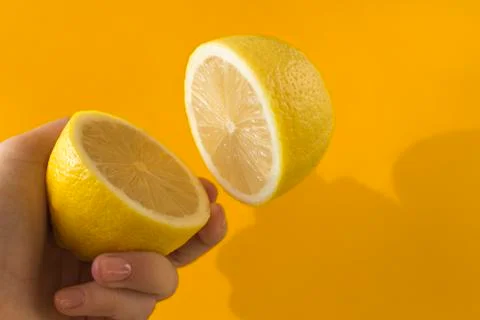 Lemon levitation Stock Photos