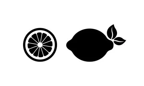 Lemon, lime icon. Fruit element. Citrus. Vector on isolated white background. Stock Illustration