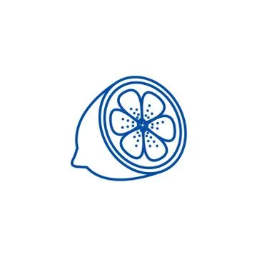 Lemon line icon concept. Lemon flat  vector symbol, sign, outline illustration. Illustrazione stock