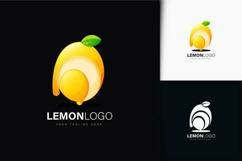 Lemon logo design with gradient Stock Illustration