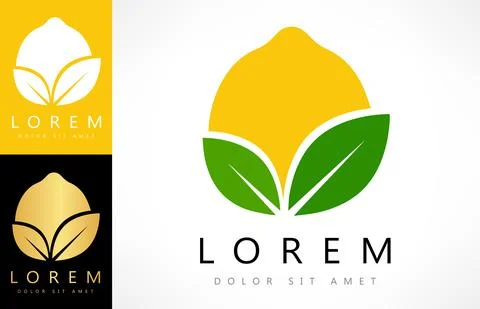 Lemon logo vector. Fruit design. Stock Illustration