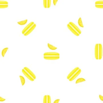 Lemon macaroon pattern seamless vector Illustrazione stock