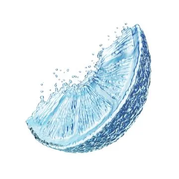 Lemon made out of water splashes isolated on white Stock-Illustration