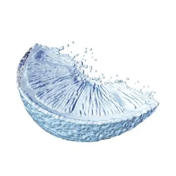 Lemon made out of water splashes isolated on white Stock-Illustration