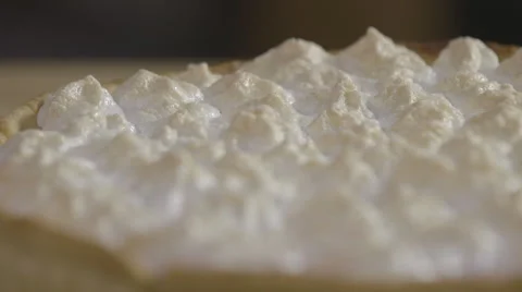 Lemon meringue pie; close-up Stock Footage 64023452