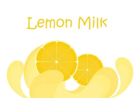 Lemon milk background Illustrazione stock