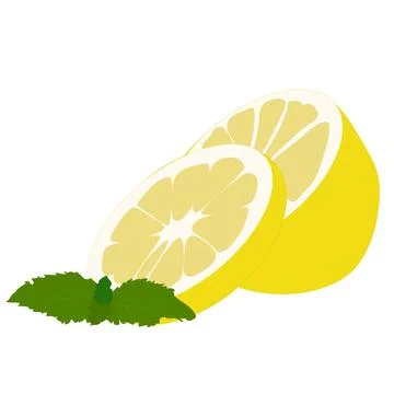 Lemon with mint icon Stock Illustration