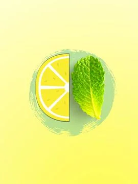 Lemon mint logo Stock-Fotos