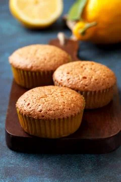 Lemon muffins Stock Photos