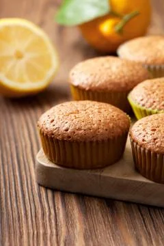 Lemon muffins Stock Photos