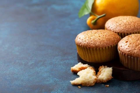 Lemon muffins Stock Photos
