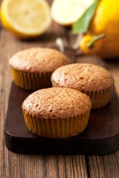 Lemon muffins Stock Photos