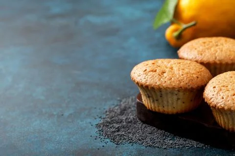 Lemon muffins Stock Photos