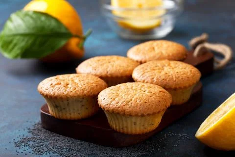 Lemon muffins Stock Photos