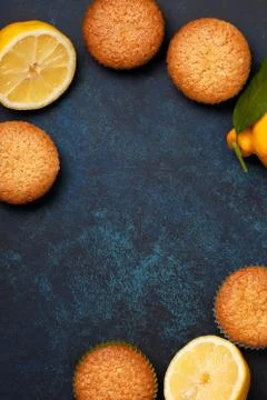 Lemon muffins Stock Photos