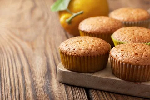 Lemon muffins Stock Photos