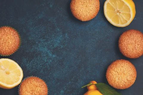 Lemon muffins Stock Photos