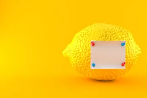 Lemon with note 스톡 일러스트