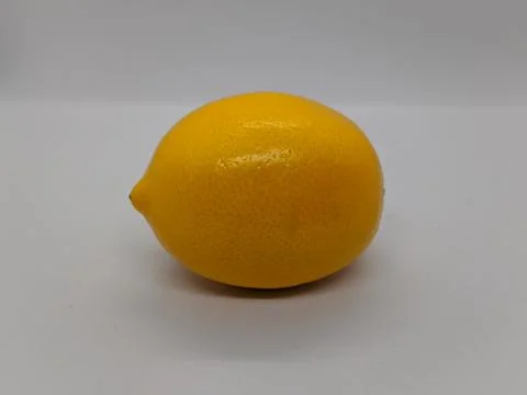 Lemon. one lemon on a white background side view Stock Photos