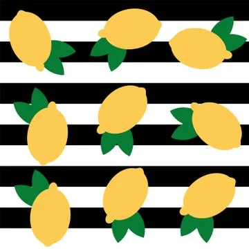 Lemon or lime citrus vector fun seamless pattern Illustrazione stock