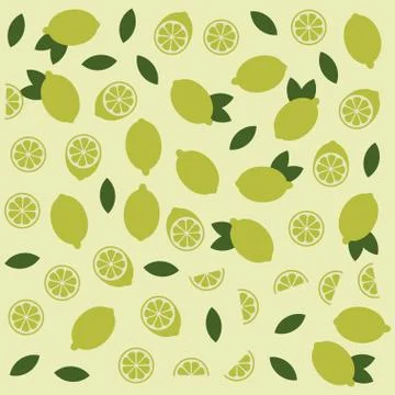 Lemon or lime citrus vector fun seamless pattern Illustrazione stock
