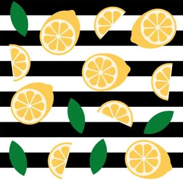 Lemon or lime citrus vector fun seamless pattern Illustrazione stock