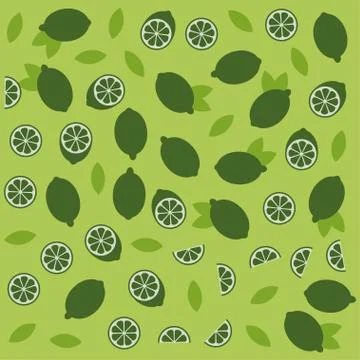 Lemon or lime citrus vector fun seamless pattern Illustrazione stock