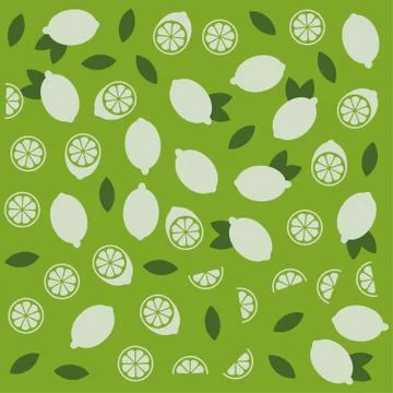 Lemon or lime citrus vector fun seamless pattern Illustrazione stock