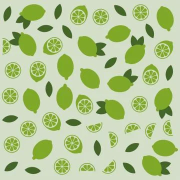 Lemon or lime citrus vector fun seamless pattern Illustrazione stock